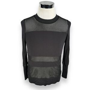 ALO Yoga Black Mesh Long Sleeve Top
